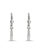 Øreringe Sølv Zirconia 6 Sten rhodineret