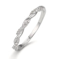 Indsæt ring Sølv Zirconia 18 Sten rhodineret
