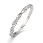 Indsæt ring Sølv Zirconia 18 Sten rhodineret