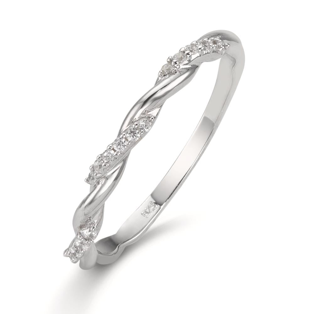 Indsæt ring Sølv Zirconia 18 Sten rhodineret