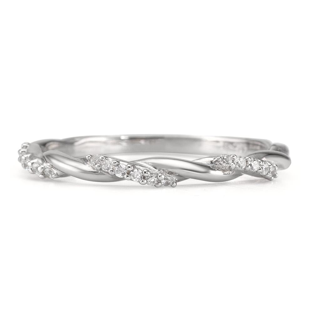 Indsæt ring Sølv Zirconia 18 Sten rhodineret