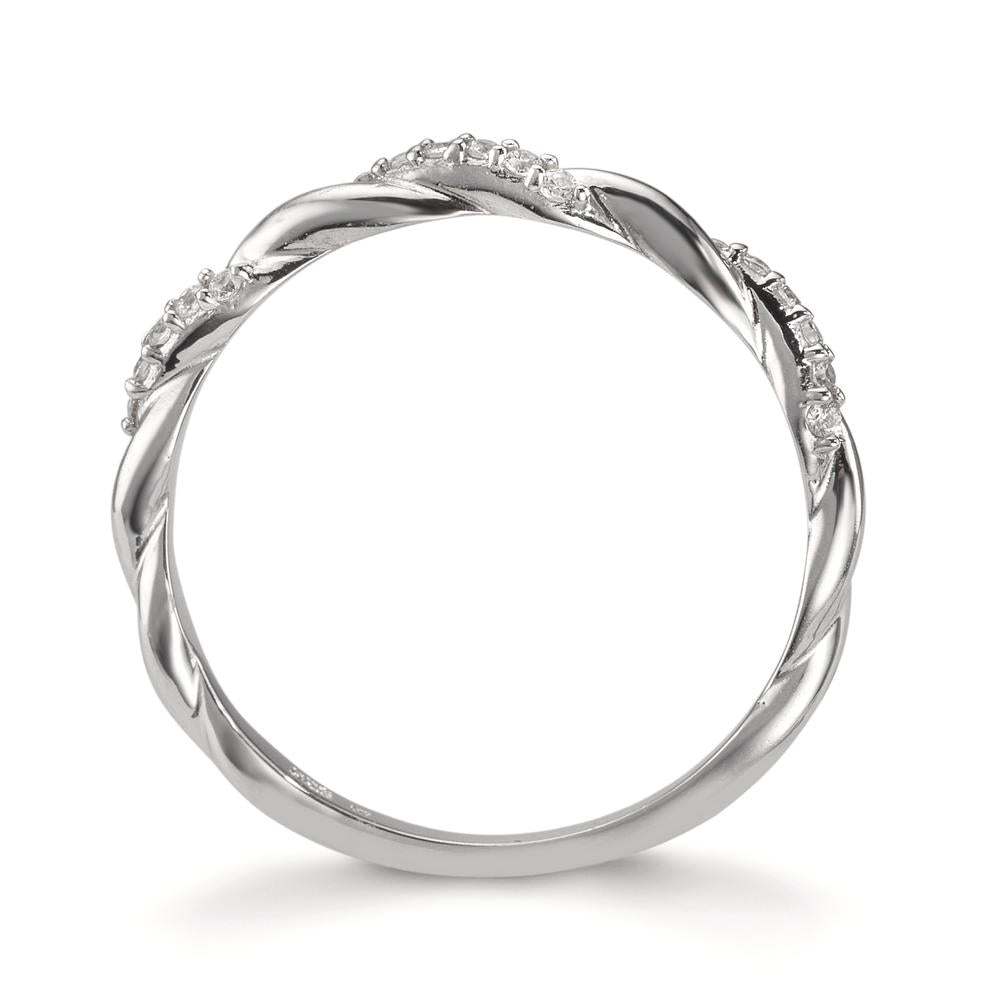 Indsæt ring Sølv Zirconia 18 Sten rhodineret