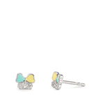 Ørestikker Sølv Zirconia 20 Sten rhodineret sommerfugl Ø6 mm
