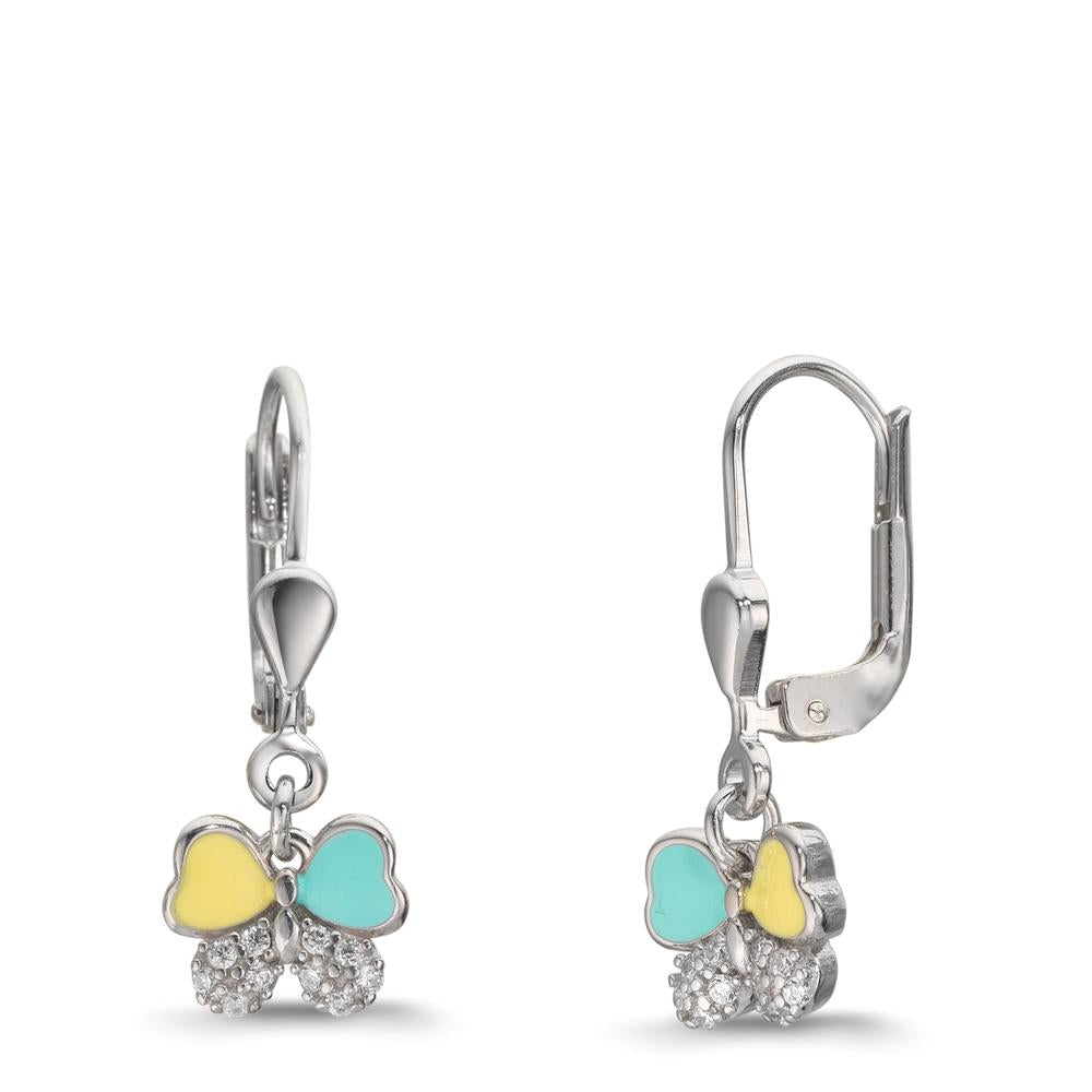 Øreringe Sølv Zirconia 20 Sten rhodineret sommerfugl