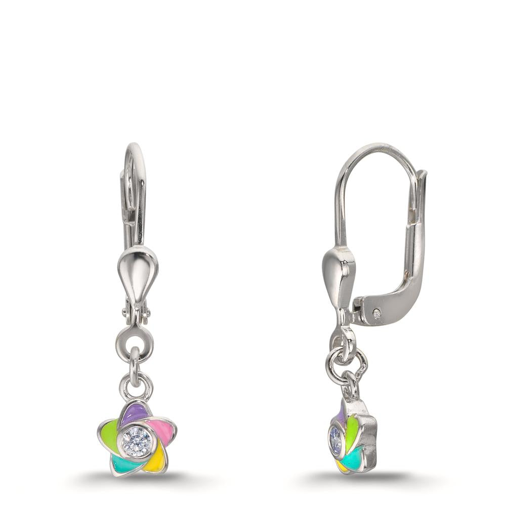 Øreringe Sølv Zirconia 2 Sten rhodineret