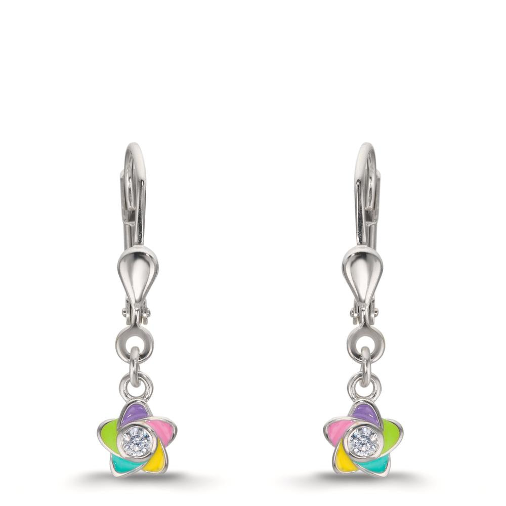 Øreringe Sølv Zirconia 2 Sten rhodineret