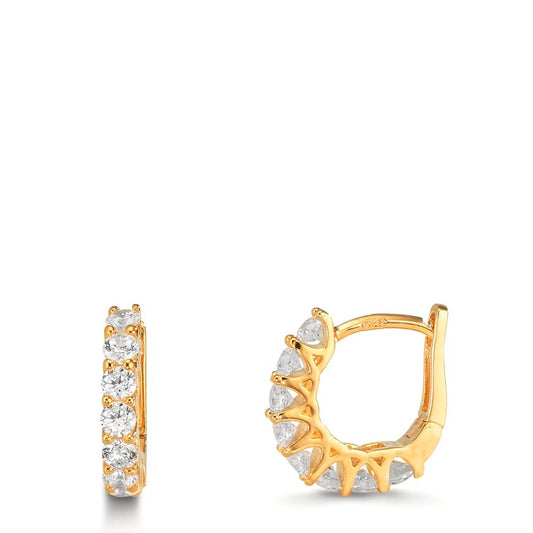 Click kreoler Sølv Zirconia 16 Sten gul forgyldt