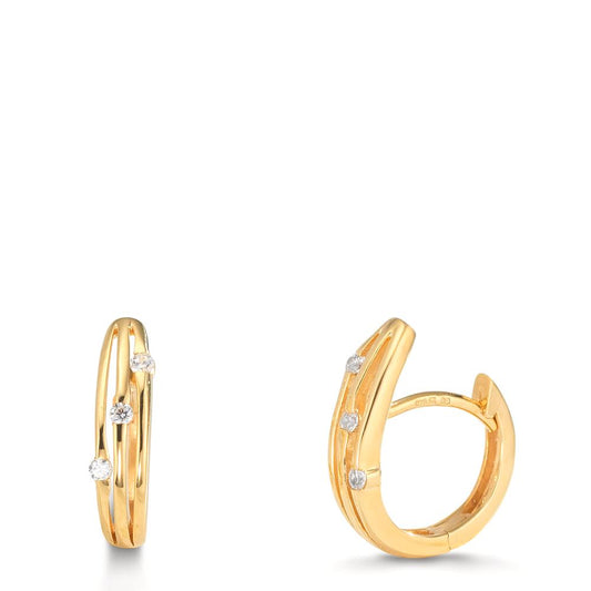 Click kreoler Sølv Zirconia 6 Sten gul forgyldt