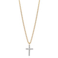 Collier 375/9K guld Zirconia 16 Sten Kryds 38-42 cm