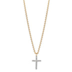 Collier 375/9K guld Zirconia 16 Sten Kryds 38-42 cm