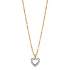 Collier 375/9K guld Zirconia Hjerte 38-42 cm