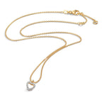 Collier 375/9K guld Zirconia Hjerte 38-42 cm