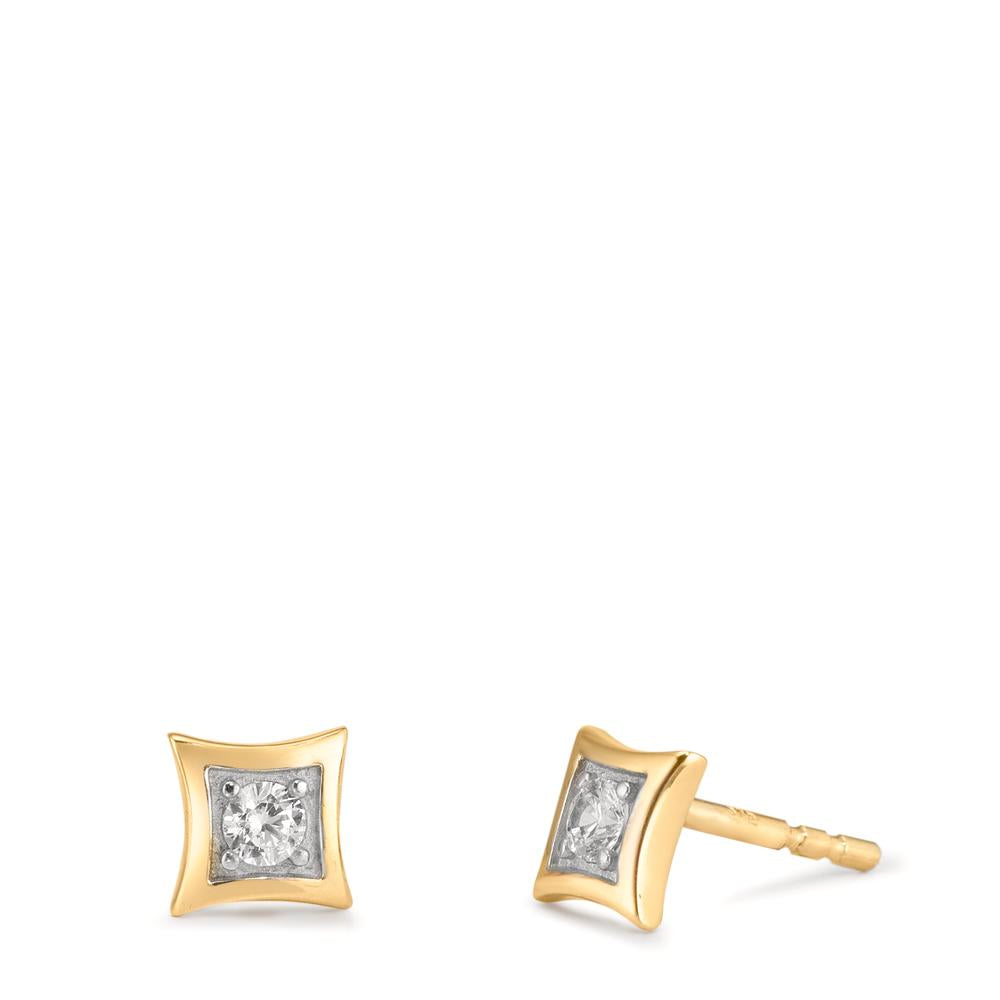 Ørestikker 375/9K guld Zirconia 2 Sten