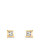Ørestikker 375/9K guld Zirconia 2 Sten