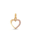 Vedhæng 375/9K guld Zirconia lyserød Hjerte Ø10 mm