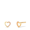 Ørestikker 375/9K guld Zirconia lyserød Hjerte Ø6.5 mm