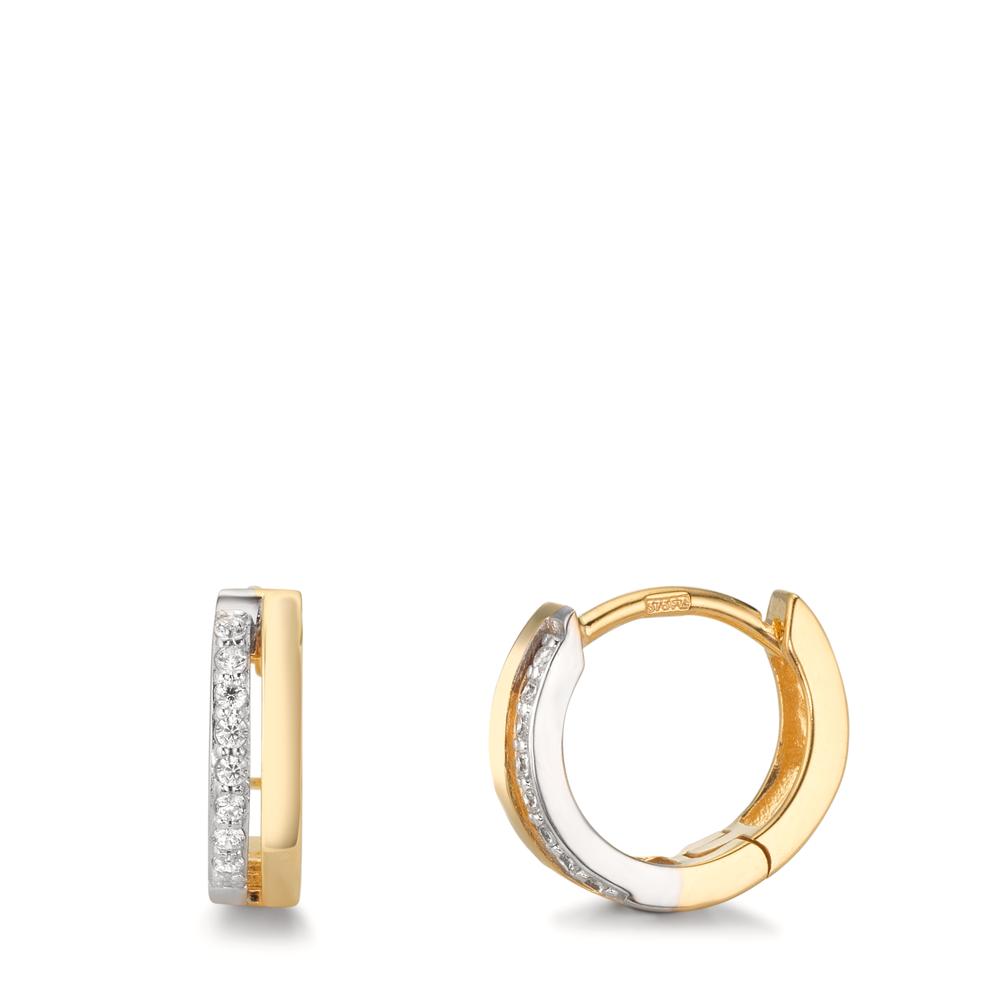 Click kreoler 375/9K guld Zirconia 16 Sten tofarvet