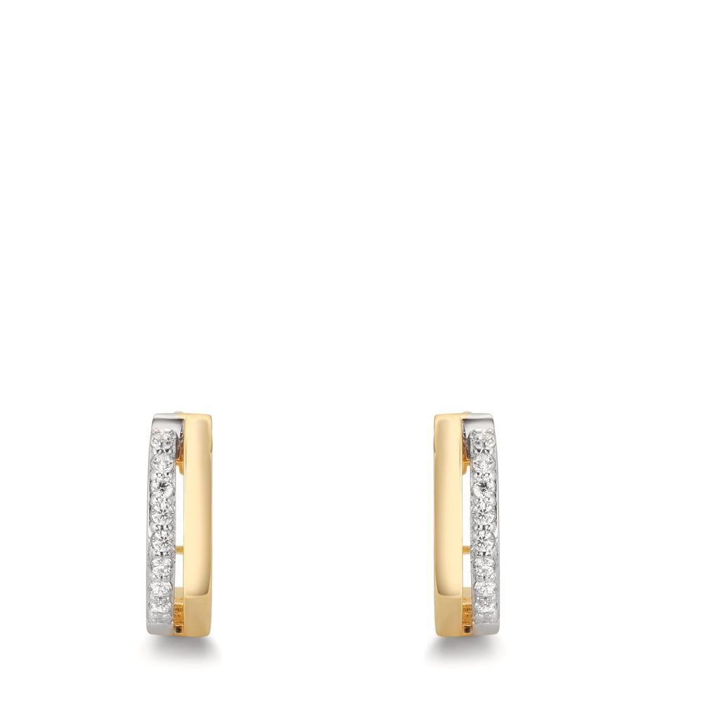 Click kreoler 375/9K guld Zirconia 16 Sten tofarvet