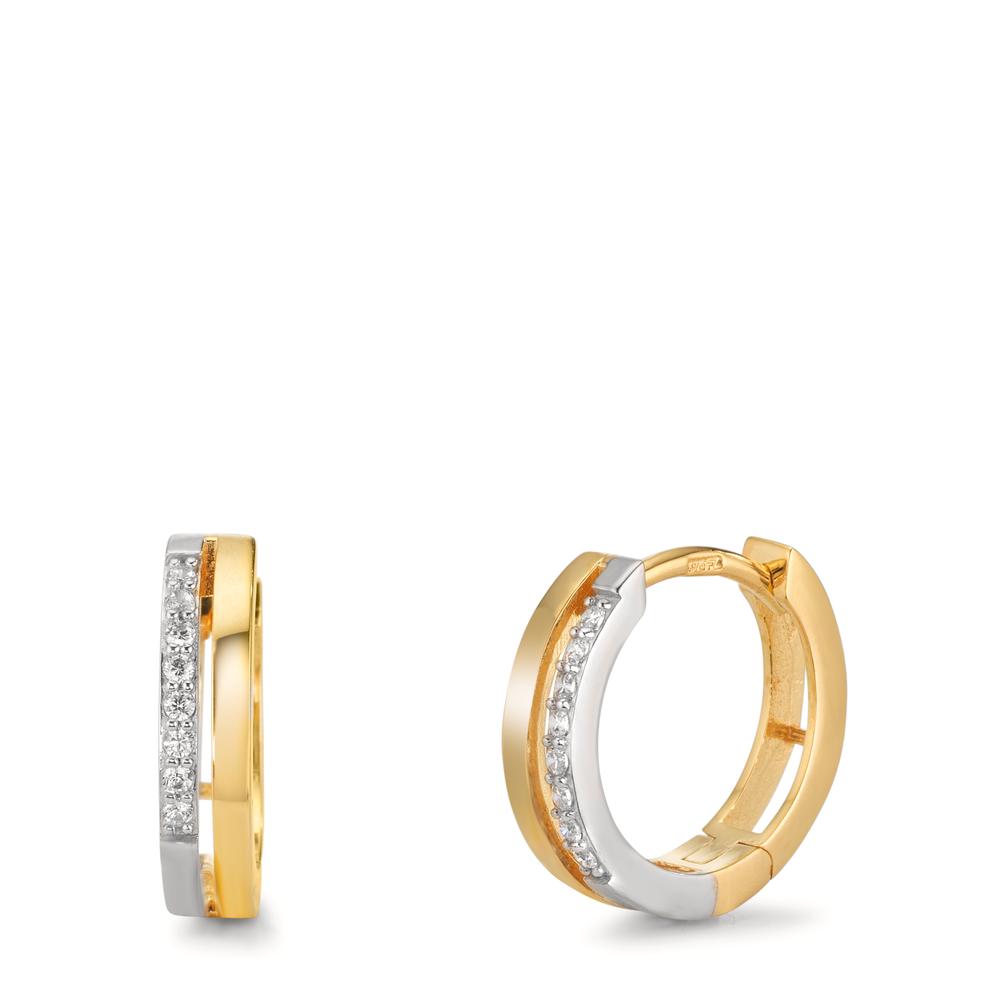 Click kreoler 375/9K guld Zirconia 16 Sten tofarvet