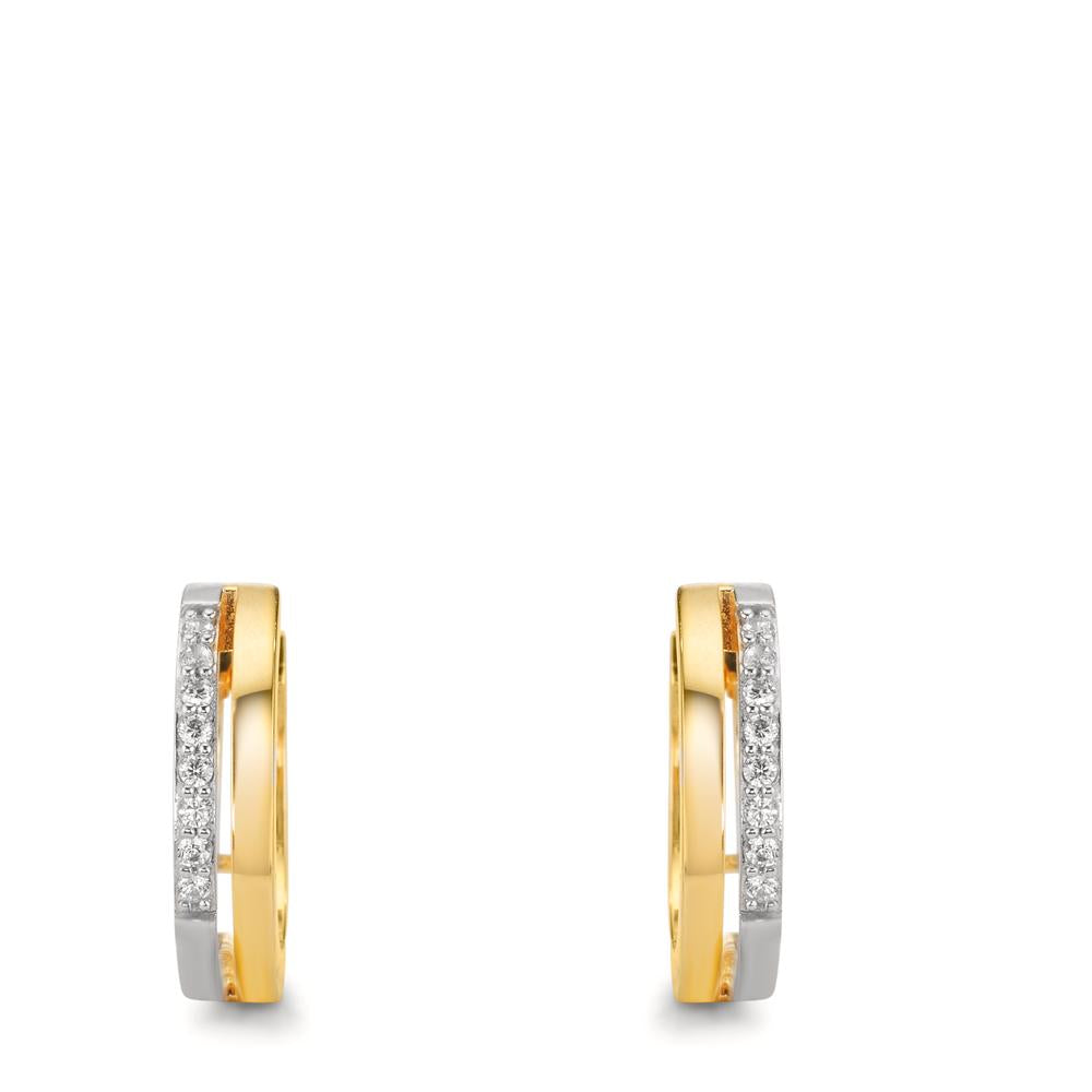 Click kreoler 375/9K guld Zirconia 16 Sten tofarvet