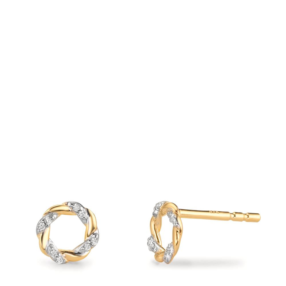 Ørestikker 375/9K guld Zirconia 16 Sten Ø6.5 mm