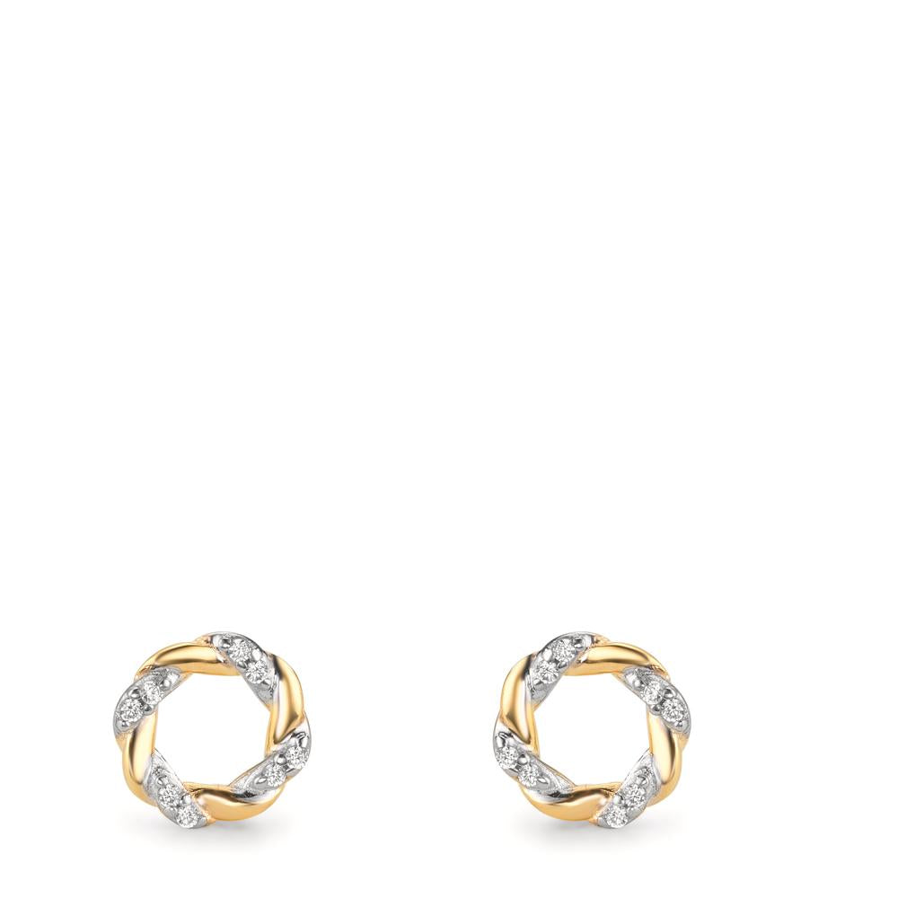Ørestikker 375/9K guld Zirconia 16 Sten Ø6.5 mm