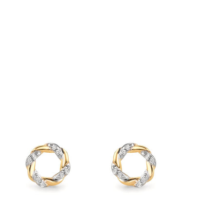 Ørestikker 375/9K guld Zirconia 16 Sten Ø6.5 mm