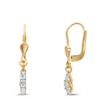 Øreringe 375/9K guld Zirconia 6 Sten