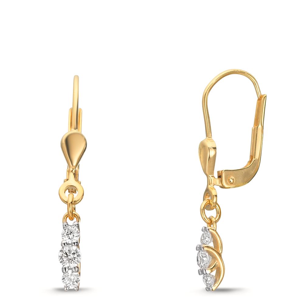 Øreringe 375/9K guld Zirconia 6 Sten