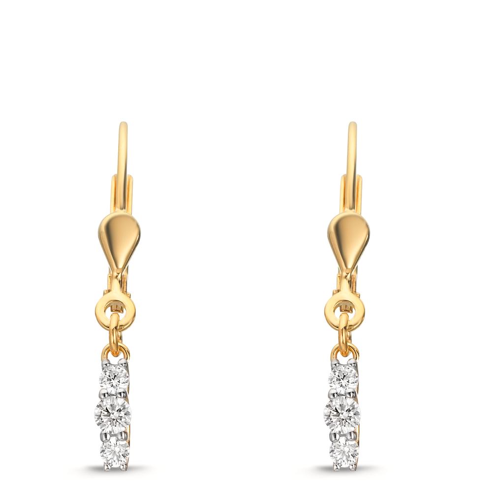 Øreringe 375/9K guld Zirconia 6 Sten