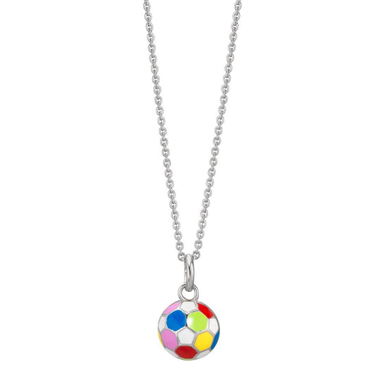 Halskæde med vedhæng Sølv rhodineret Fodbold 36-38 cm