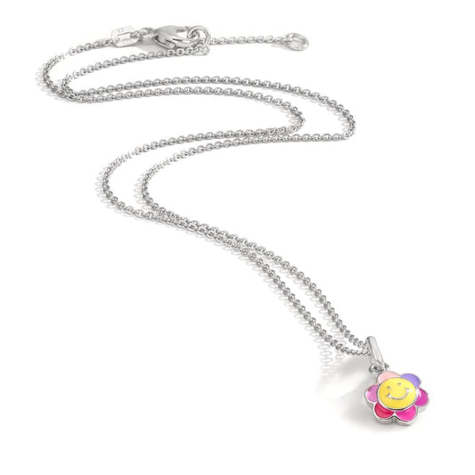 Halskæde med vedhæng Sølv rhodineret 36 cm