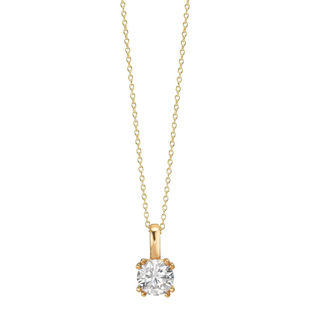 Halskæde med vedhæng 375/9K guld Zirconia 40-42 cm