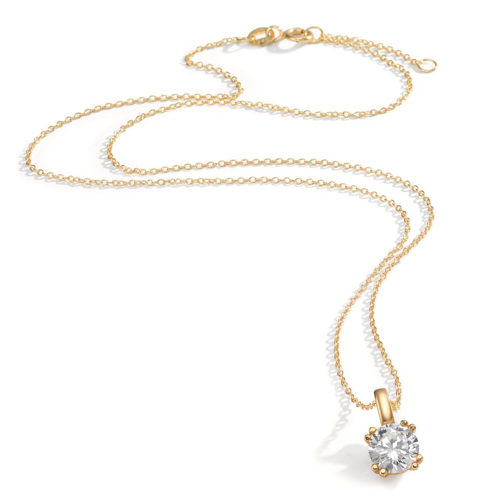 Halskæde med vedhæng 375/9K guld Zirconia 40-42 cm