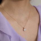 Halskæde med vedhæng 375/9K guld Zirconia 40-42 cm