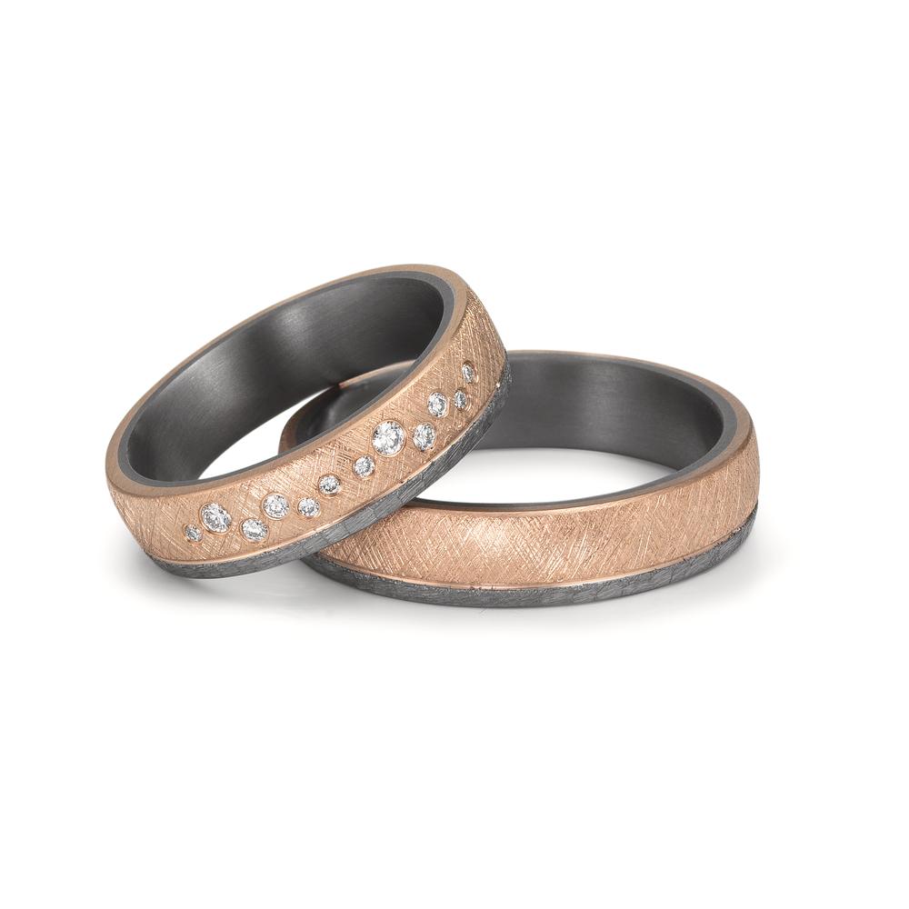 Partnerringe 999 tantal, 585/14K roseguld