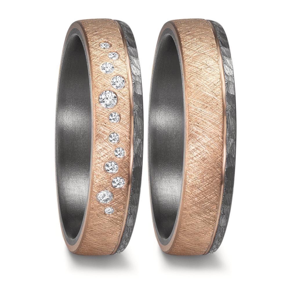 Partnerringe 999 tantal, 585/14K roseguld