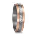 Partnerringe 999 tantal, 585/14K roseguld Diamant 0.02 ct, w-si