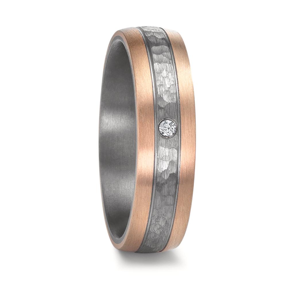 Partnerringe 999 tantal, 585/14K roseguld Diamant 0.02 ct, w-si