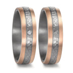 Partnerringe 999 tantal, 585/14K roseguld Diamant 0.02 ct, w-si