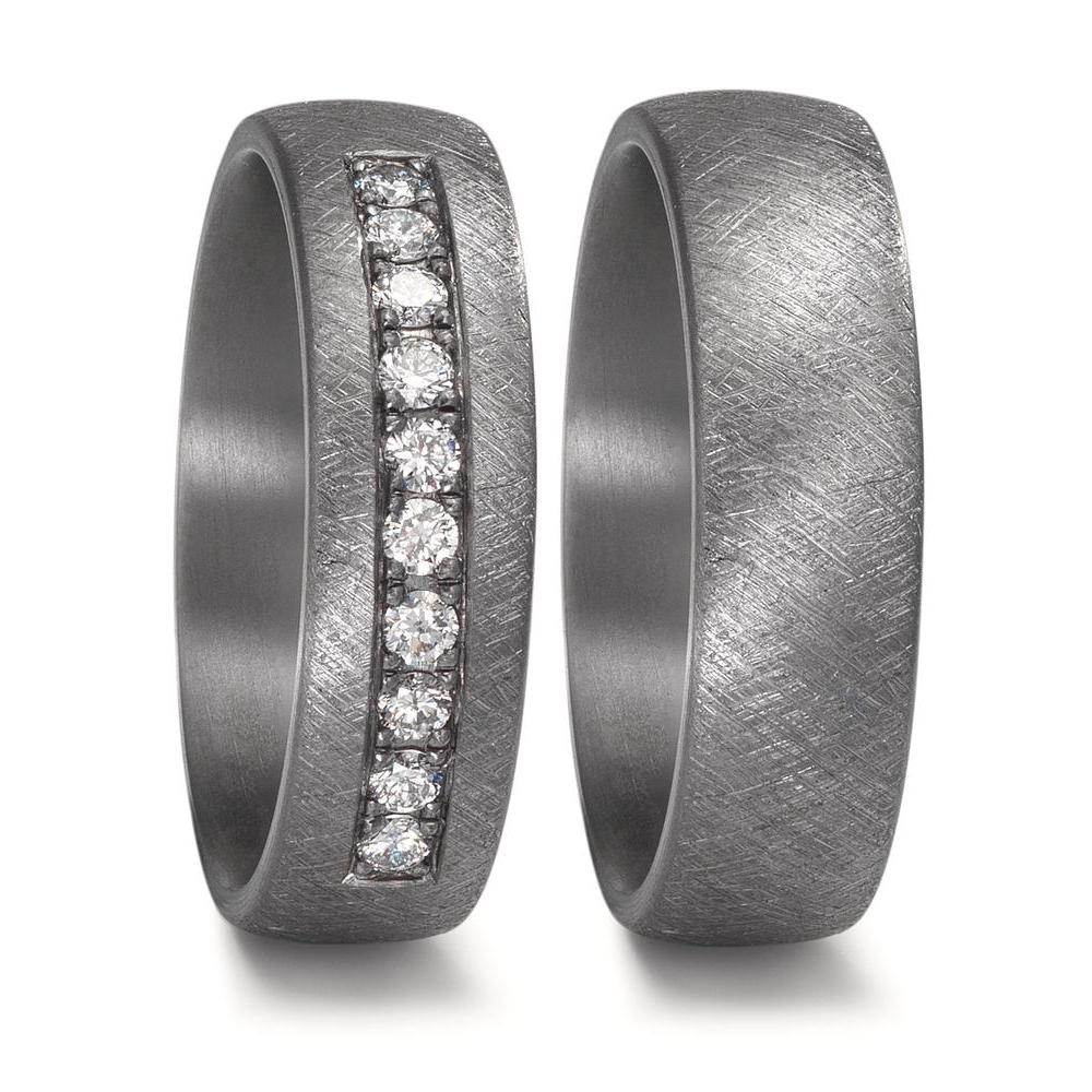 Partnerringe 999 tantal Diamond Lab dyrket 0.25 ct, 10 Sten , tw-vsi