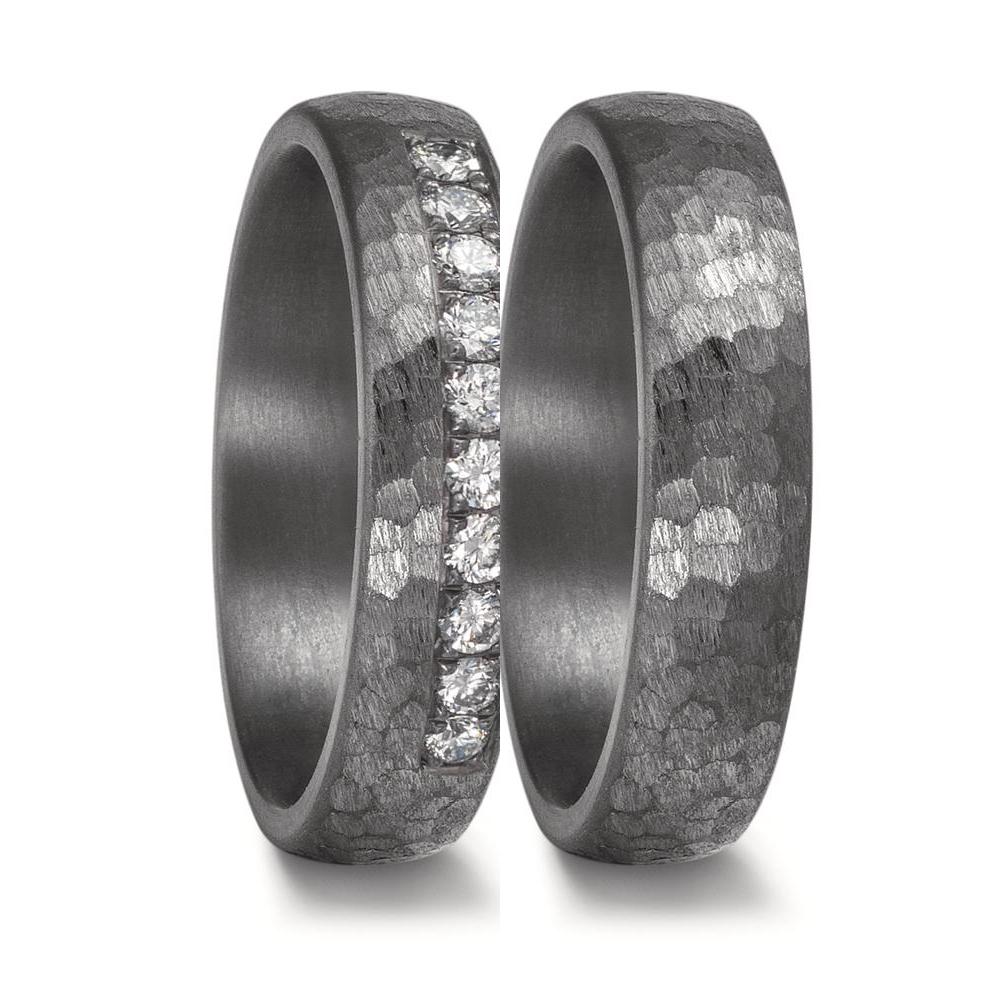 Partnerringe 999 tantal Diamond Lab dyrket 0.25 ct, 10 Sten , tw-vsi