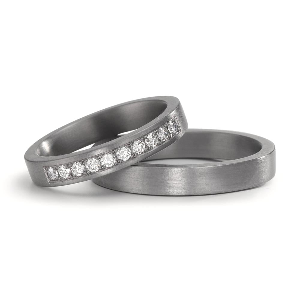 Partnerringe 999 tantal Diamond Lab dyrket 0.25 ct, 10 Sten , tw-vsi