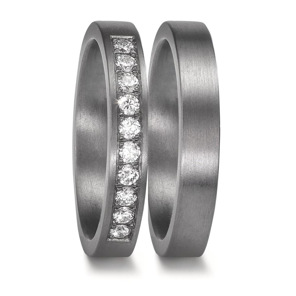 Partnerringe 999 tantal Diamond Lab dyrket 0.25 ct, 10 Sten , tw-vsi