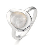 Ringe Sølv Perlemor hvid Ø14.5 mm