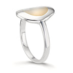 Ringe Sølv Perlemor hvid Ø14.5 mm