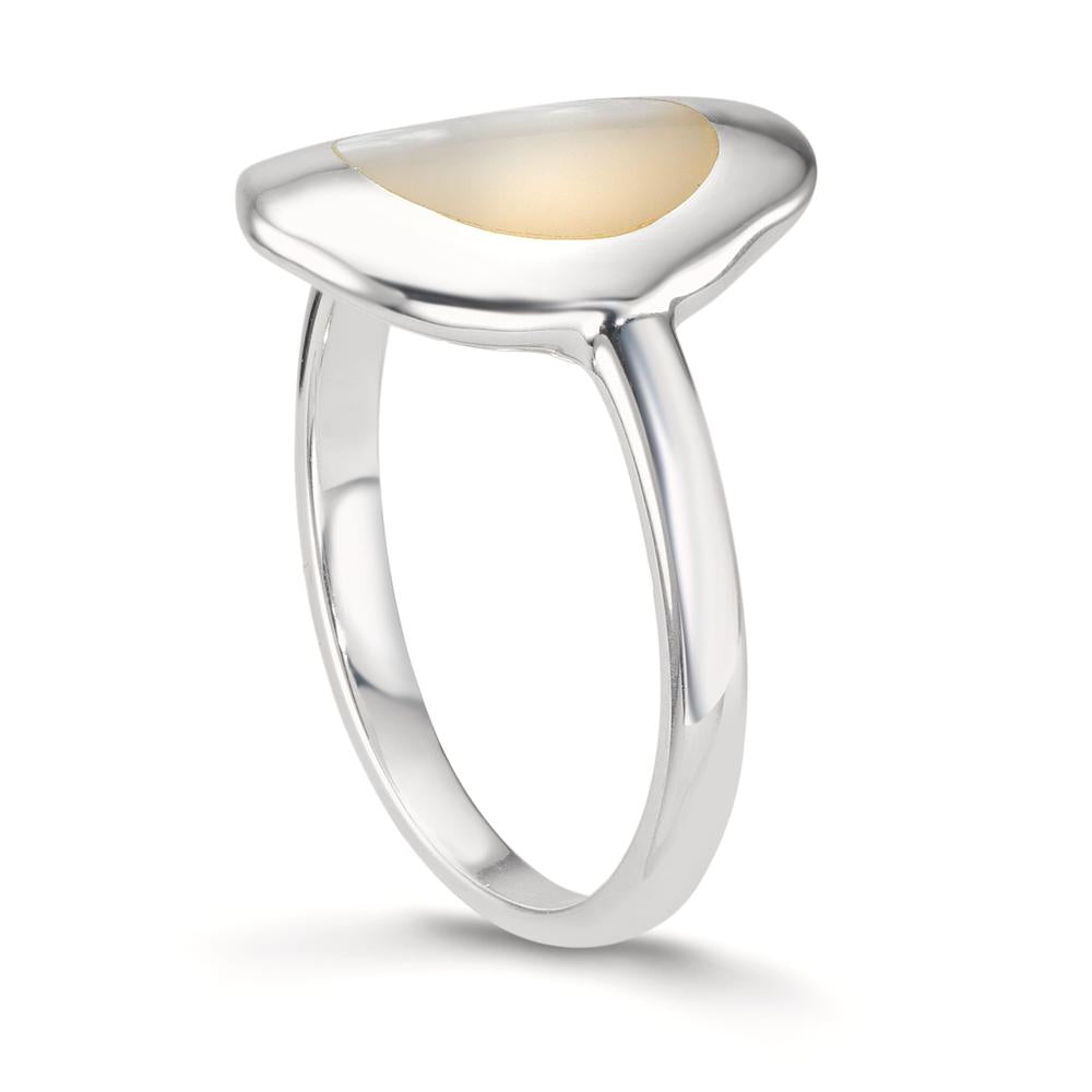 Ringe Sølv Perlemor hvid Ø14.5 mm
