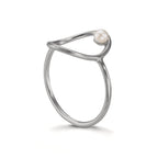 Ringe Sølv Ferskvands kulturperle hvid, 3 mm Ø14 mm