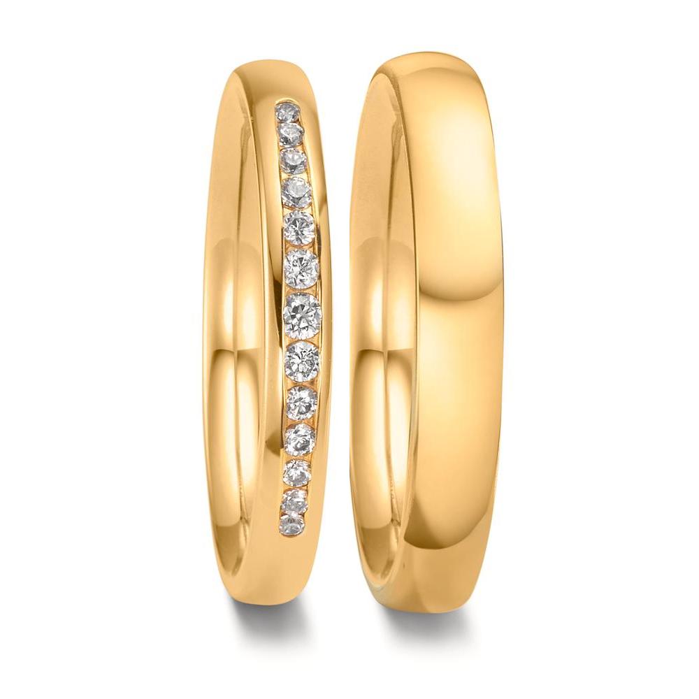 Partnerringe 750/18K guld Diamant 0.132 ct, 13 Sten , tw-vsi