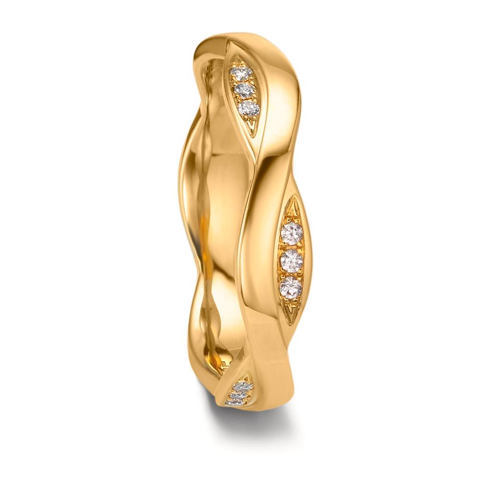 Partnerringe 750/18K guld Diamant 0.09 ct, 18 Sten , tw-vsi